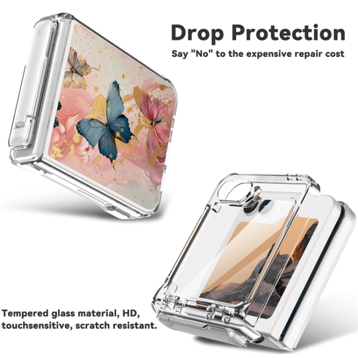 A-One Brand - GW181 Galaxy Z Flip 7 FE/Z Flip 6 Mobilskal Kickstand - Butterfly