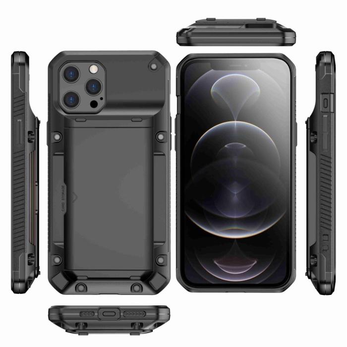 OEM - iPhone 12 Pro Max Skal Med Kortfack - Svart