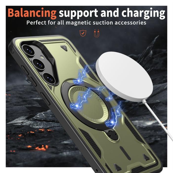 N/A - Mobilskal till Samsung Galaxy S23 FE Plast Militärskydd - Olivgrön