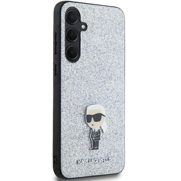 KARL LAGERFELD - Karl Lagerfeld Galaxy A35 Mobilskal Fixed Glitter Ikonik Logo Metal Pin