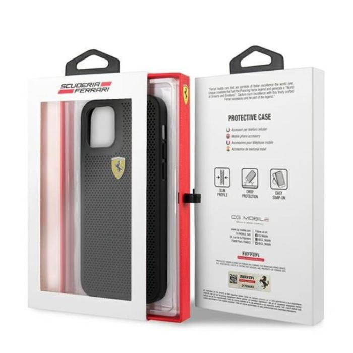 Ferrari - Ferrari On Track Perforated Skal iPhone 12/12 Pro - Svart