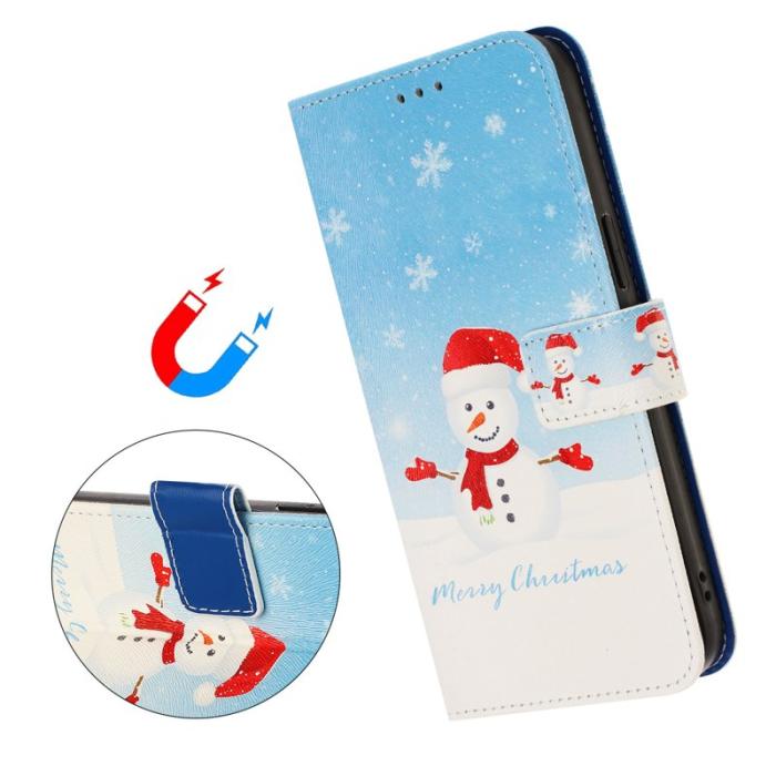 OEM - Samsung Galaxy A57 Plånboksfodral Konstläder Julmönster - Snöflinga