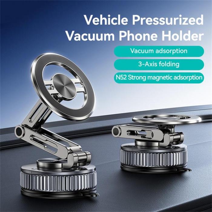 USAMS - USAMS 3-Axlig Vikbar Magnetisk Bilhållare Vakuumsugfäste ZJ087 - Svart