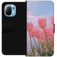 iSecrets - Pl&aring;nboksfodral till Xiaomi Mi 11 med Rosa Tulpaner