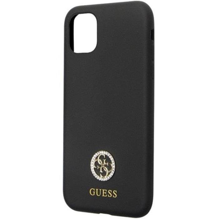 Guess - Guess iPhone 11/XR Mobilskal Silikon Logo Strass - Svart