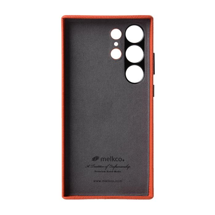 Melkco - MELKCO Mobilskal till Samsung Galaxy S24 Ultra Äkta Läder + PC - Orange