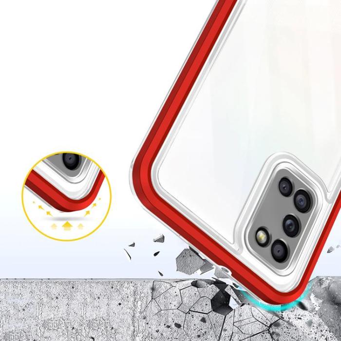 OEM - 3in1 Galaxy A03s Skal Frame Gel - Röd