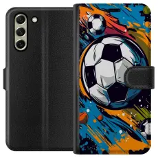 Gustaf - Pl&aring;nboksfodral till Samsung Galaxy S21 FE 5G med Fotbollar