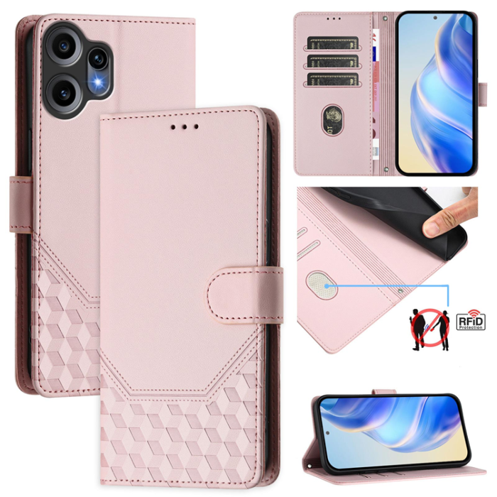 A-One Brand - Nothing CMF Phone 2 Pro Plånboksfodral Imprinted Honeycomb RFID