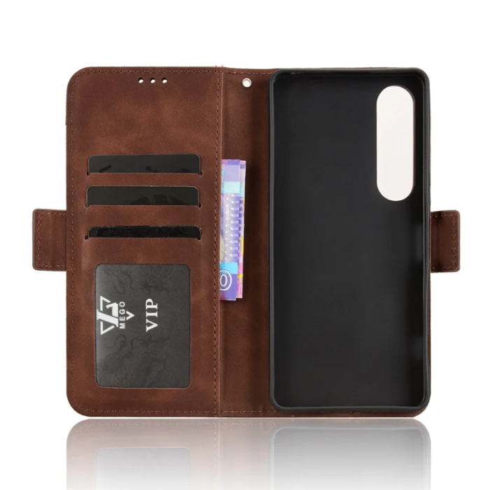 A-One Brand - Sony Xperia 1 VII Plånboksfodral Läder - Brun