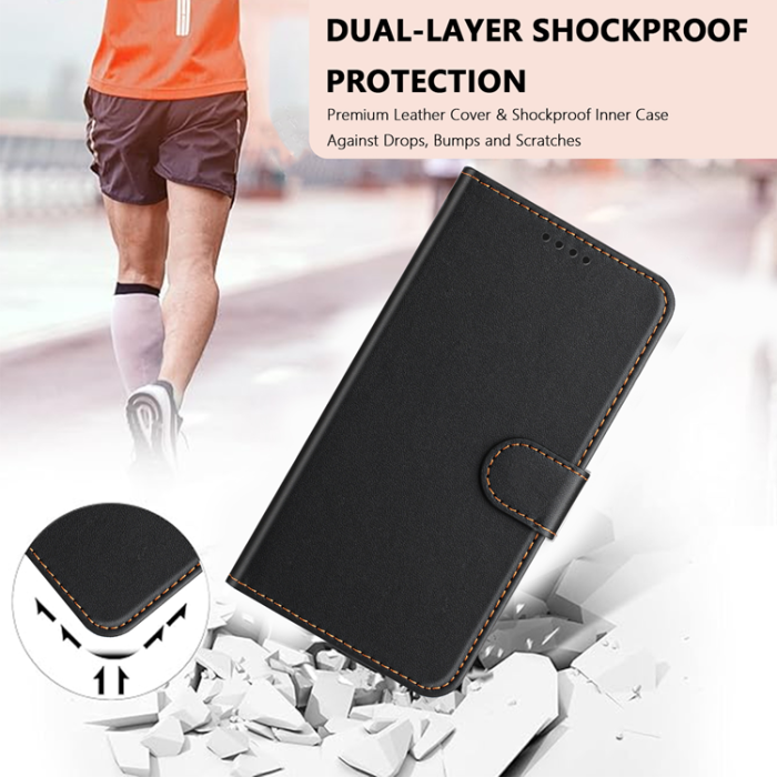 A-One Brand - iPhone 17 Pro Max Plånboksfodral Anti Drop - Svart