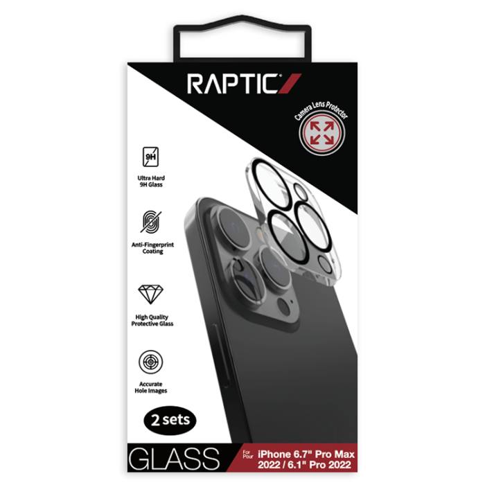 UTGATT1 - Raptic iPhone 14 Pro KameraLinsskydd i Härdat Glas