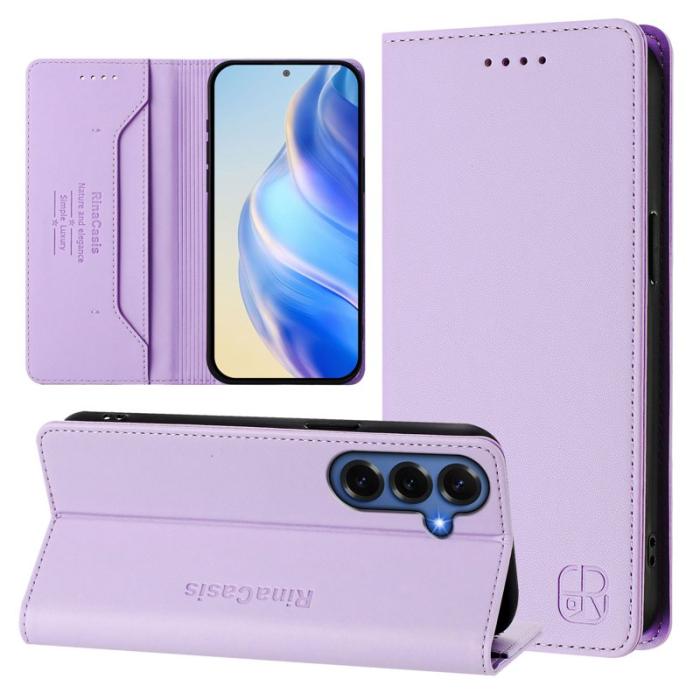 OEM - RINACASIS Samsung Galaxy S26+ Plånboksfodral Konstläder RFID Skydd - Lila