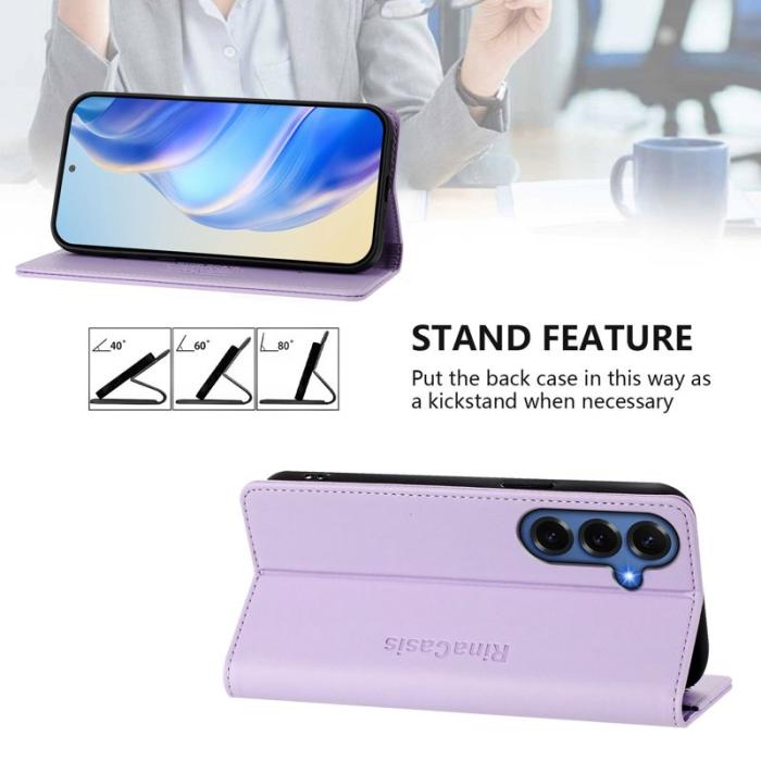 OEM - RINACASIS Samsung Galaxy S26+ Plånboksfodral Konstläder RFID Skydd - Lila