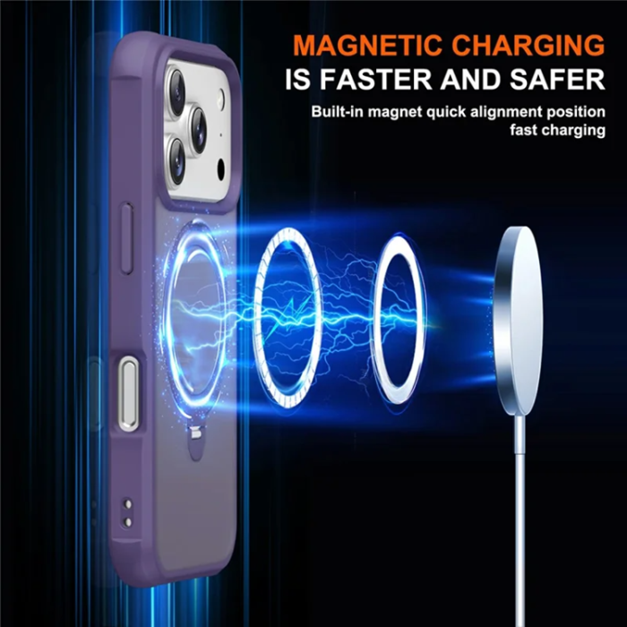 A-One Brand - iPhone 17 Pro Max Mobilskal MagSafe Kickstand TPU + PC - Lila