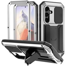 R-JUST - R-JUST Mobilskal till Galaxy S24 PC+Silicone+Metal Silver