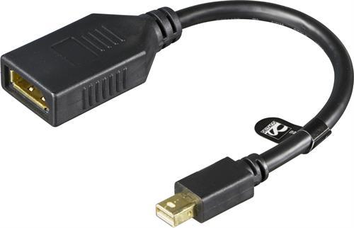 DELTACO DisplayPort Adapter 60Hz, 0.2m - Svart | 505295 | AlltMobil
