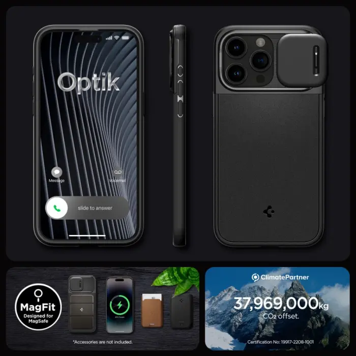Spigen - Spigen iPhone 15 Pro Mobilskal Magsafe Optik Armor - Svart