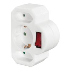 Hama - HAMA Adapter 3-V&auml;gs Med Brytare Adapter Vit