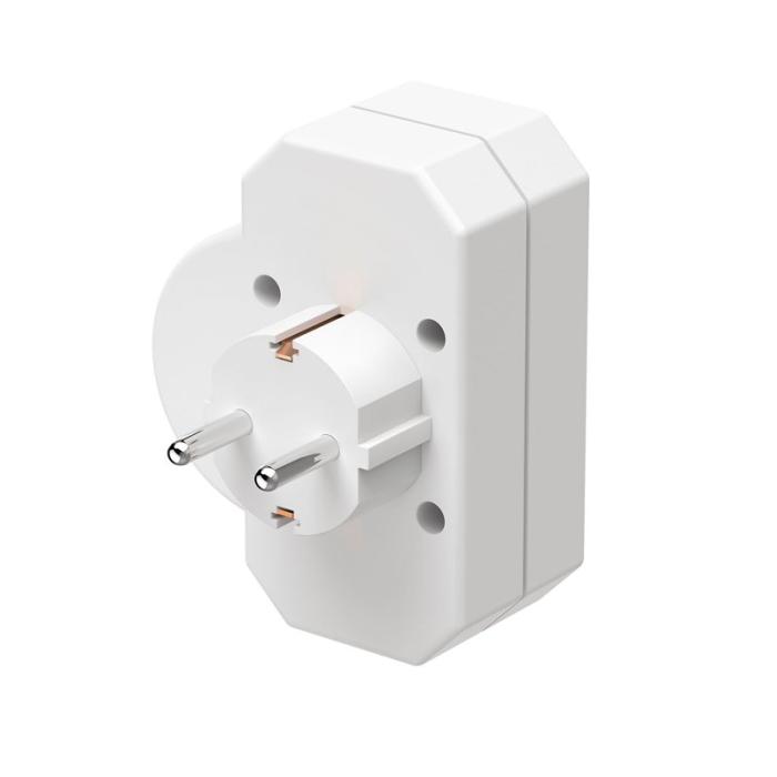 Hama - HAMA Adapter 3-Vägs Med Brytare Adapter Vit