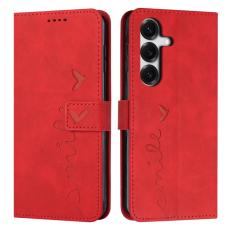 OEM - Mobilfodral f&ouml;r Samsung Galaxy S26 Plus St&auml;llfunktion Konstl&auml;der - R&ouml;d