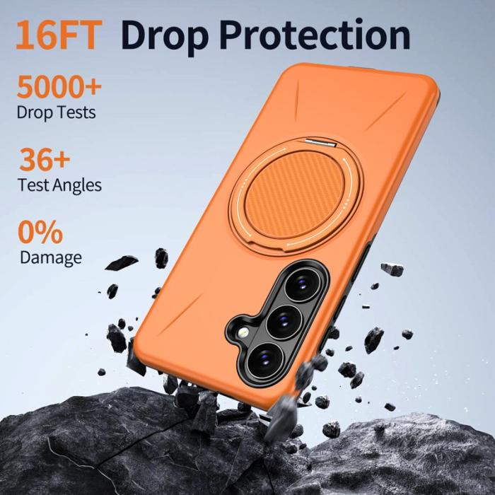OEM - Mobilskal för Samsung Galaxy S26 Plus Magnetiskt Kickstand TPU + PC - Orange