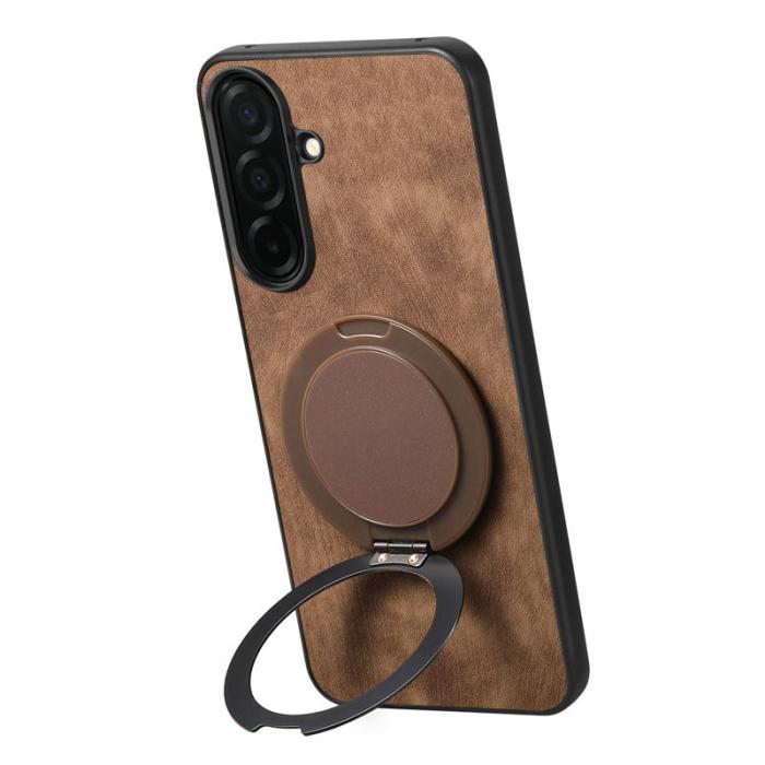 OEM - Mobilskal för Samsung Galaxy S26 Plus Konstläder Kickstand - Brun
