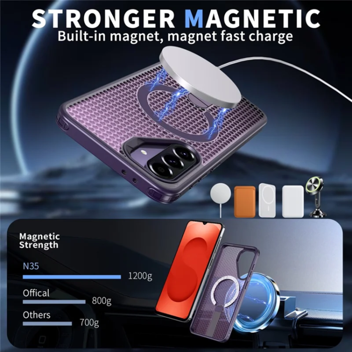 A-One Brand - Mobilskal till Galaxy A26 5G Magsafe Grid Texture