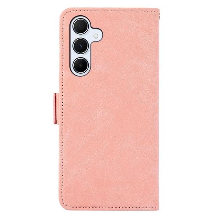 ABEEL - ABEEL Walletskal för Samsung Galaxy S25/S24 KonstLäder RFID-Skydd Rosa