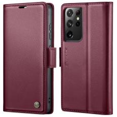 Caseme - CASEME Pl&aring;nboksfodral Konstl&auml;der f&ouml;r Samsung Galaxy S21 Ultra 5G - R&ouml;d