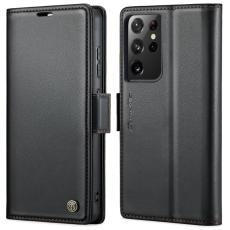 Caseme - CASEME Pl&aring;nboksfodral Konstl&auml;der f&ouml;r Samsung Galaxy S21 Ultra 5G - Svart