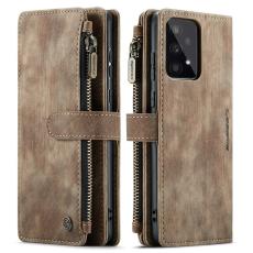 Caseme - CASEME Konstl&auml;der Pl&aring;nboksfodral f&ouml;r Samsung Galaxy A53 5G - Brun