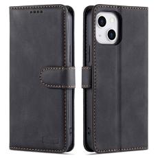 AZNS - AZNS iPhone 13 Konstl&auml;der Pl&aring;nboksfodral - St&ouml;tt&aring;ligt, Rep-s&auml;kert, Svart