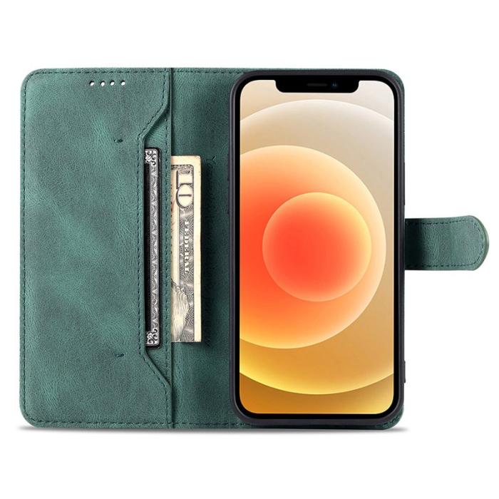 AZNS - AZNS iPhone 13 Plånboksfodral - Stöttåligt och repfritt - Konstläder - Grön