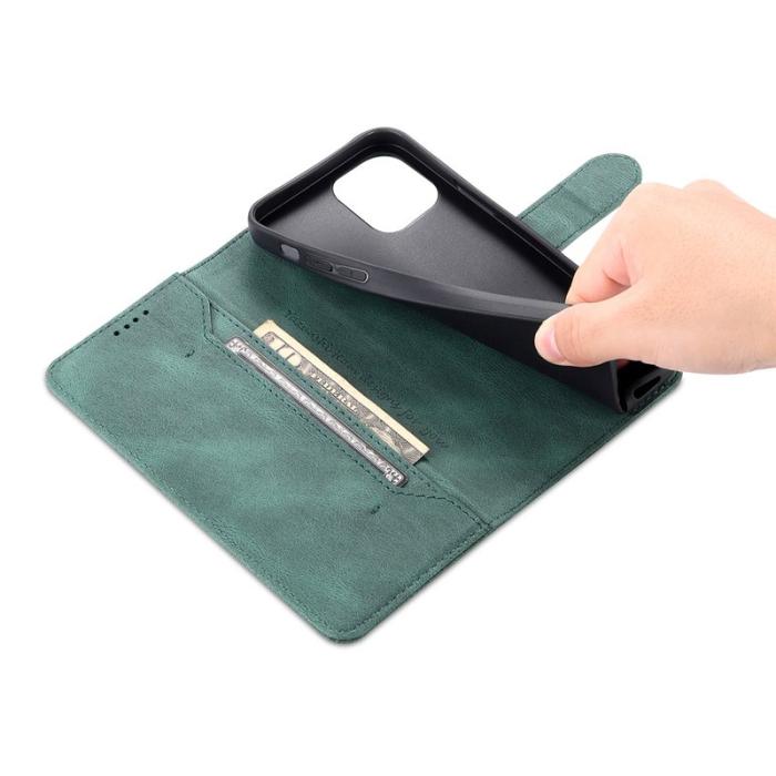 AZNS - AZNS iPhone 13 Plånboksfodral - Stöttåligt och repfritt - Konstläder - Grön