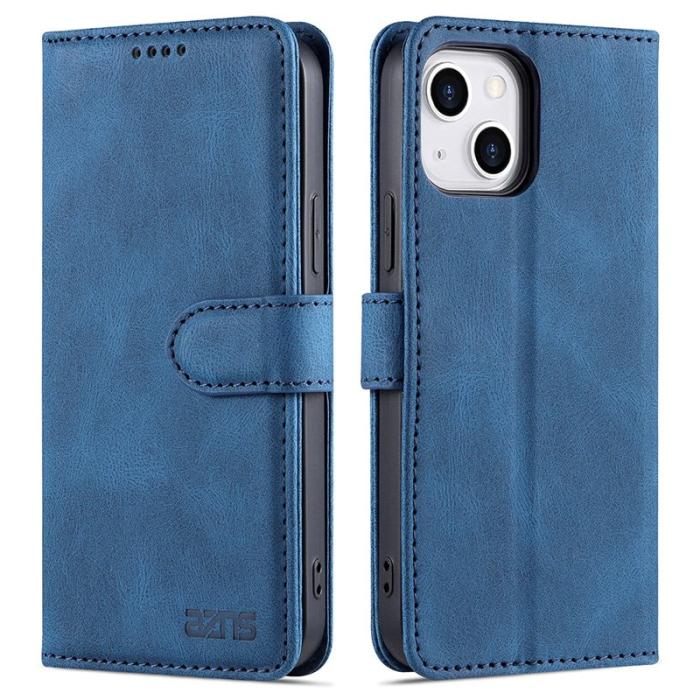 AZNS - AZNS iPhone 13 Plånboksfodral - Stöttåligt och repfritt - Konstläder - Blå
