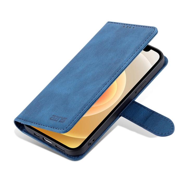 AZNS - AZNS iPhone 13 Plånboksfodral - Stöttåligt och repfritt - Konstläder - Blå