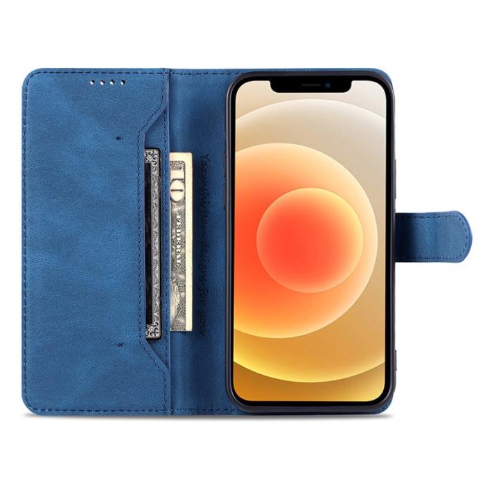 AZNS - AZNS iPhone 13 Plånboksfodral - Stöttåligt och repfritt - Konstläder - Blå