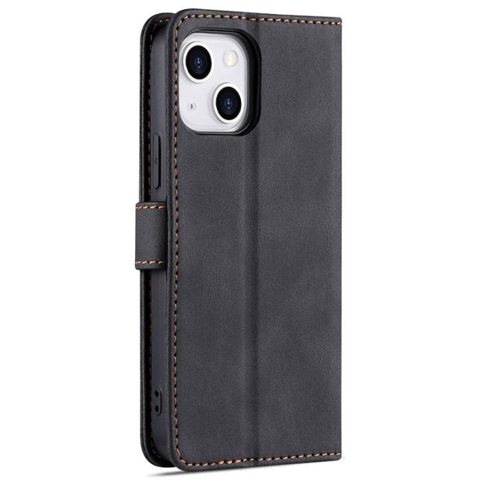 AZNS - AZNS iPhone 13 Konstläder Plånboksfodral - Stöttåligt, Rep-säkert, Svart