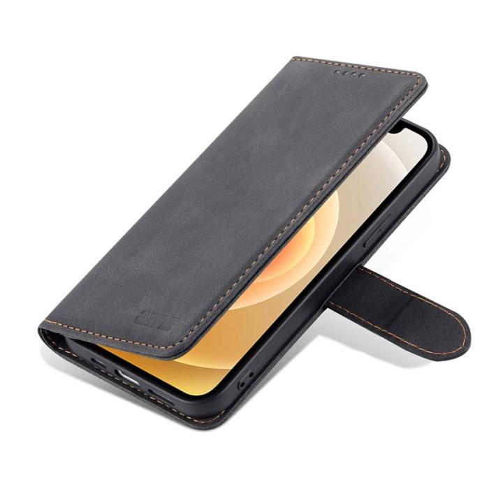 AZNS - AZNS iPhone 13 Konstläder Plånboksfodral - Stöttåligt, Rep-säkert, Svart