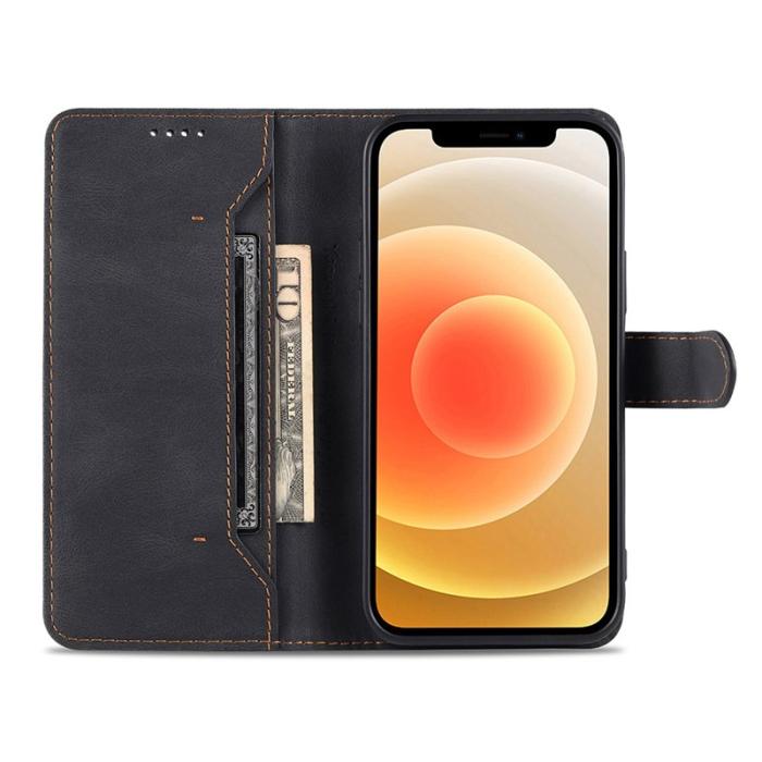 AZNS - AZNS iPhone 13 Konstläder Plånboksfodral - Stöttåligt, Rep-säkert, Svart