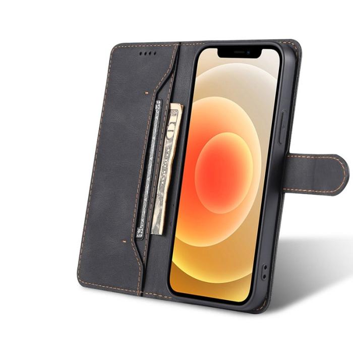 AZNS - AZNS iPhone 13 Konstläder Plånboksfodral - Stöttåligt, Rep-säkert, Svart