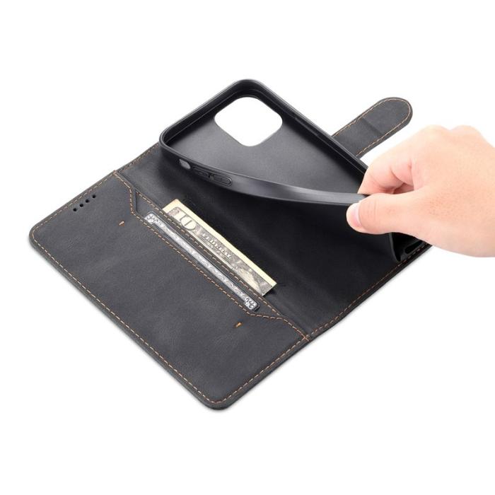 AZNS - AZNS iPhone 13 Konstläder Plånboksfodral - Stöttåligt, Rep-säkert, Svart