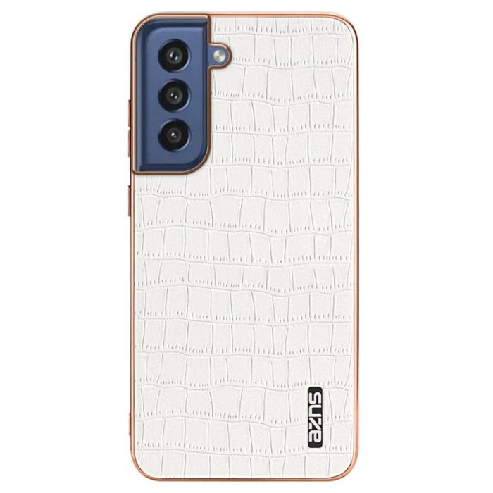 AZNS - AZNS Samsung Galaxy S21 FE 5G Fodral KonstLäder - Vit