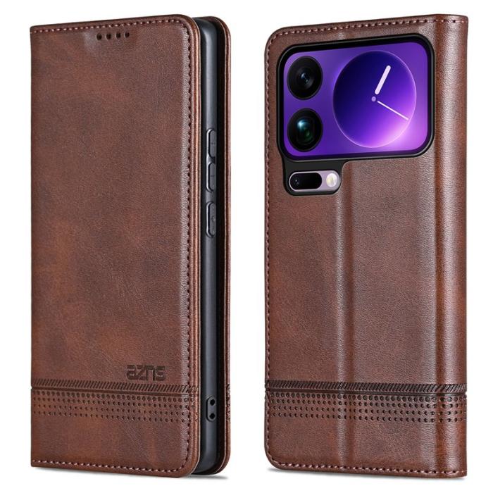 AZNS - AZNS Xiaomi 17 Pro Max Plånboksfodral Konstläder - Brun