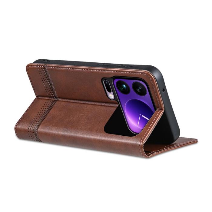 AZNS - AZNS Xiaomi 17 Pro Max Plånboksfodral Konstläder - Brun