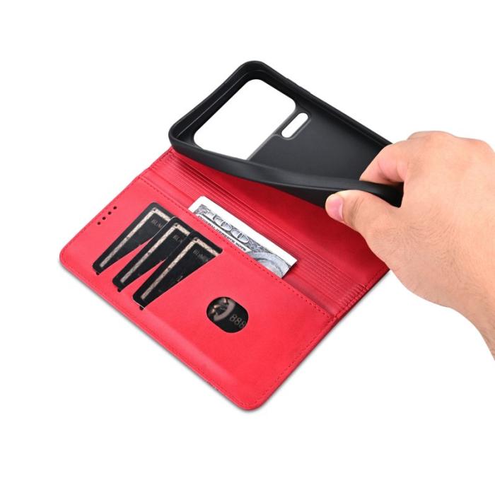 AZNS - AZNS Xiaomi 17 Pro Max Plånboksfodral Konstläder - Röd