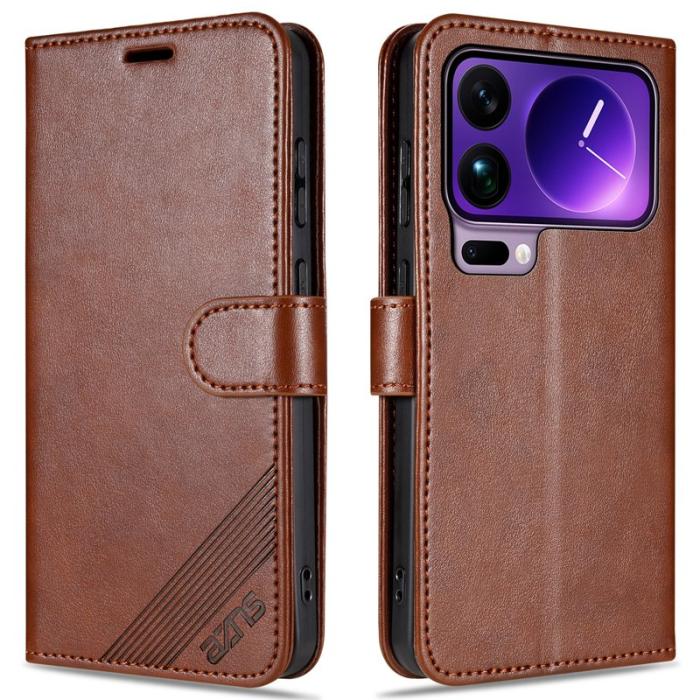 AZNS - AZNS Xiaomi 17 Pro Max Plånboksfodral Anti-Scratch Konstläder - Brun