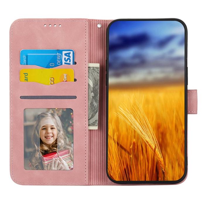 DIERFENG - DIERFENG DF-03 Plånboksfodral för iPhone 13 6.1 tum - Konstläder - Rosa