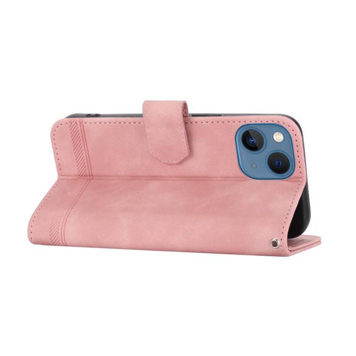 DIERFENG - DIERFENG DF-03 Plånboksfodral för iPhone 13 6.1 tum - Konstläder - Rosa